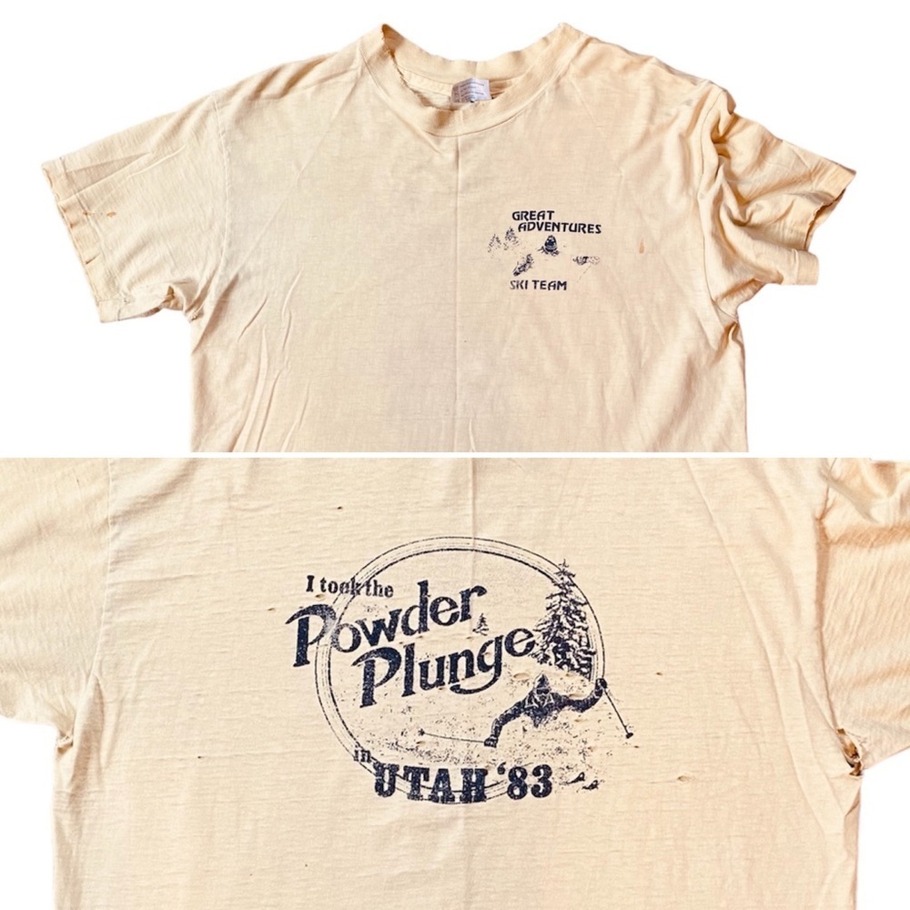 Perfectly Distressed Vintage 80s “I Took the Powder Plunge” Single Stitch Tee